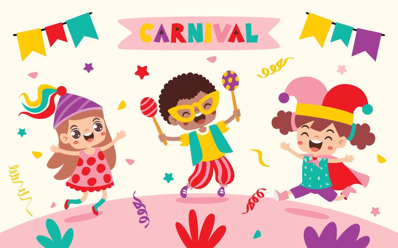 Carnival Concept With Colorful Elements vector