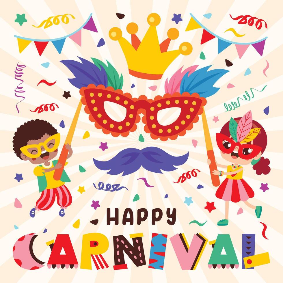 Carnival Illustration With Colorful Elements vector
