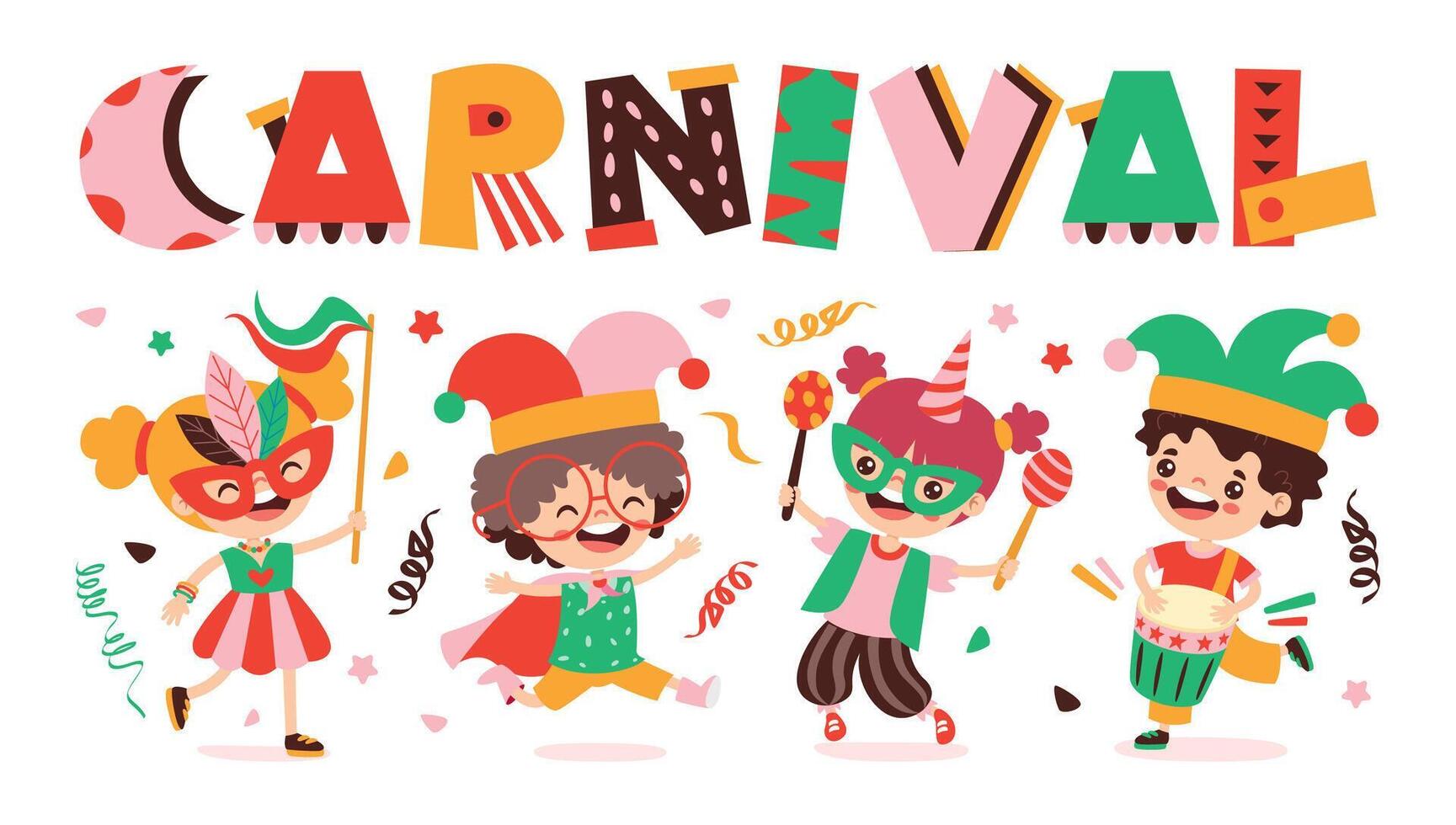 Carnival Clip Art With Colorful Elements vector