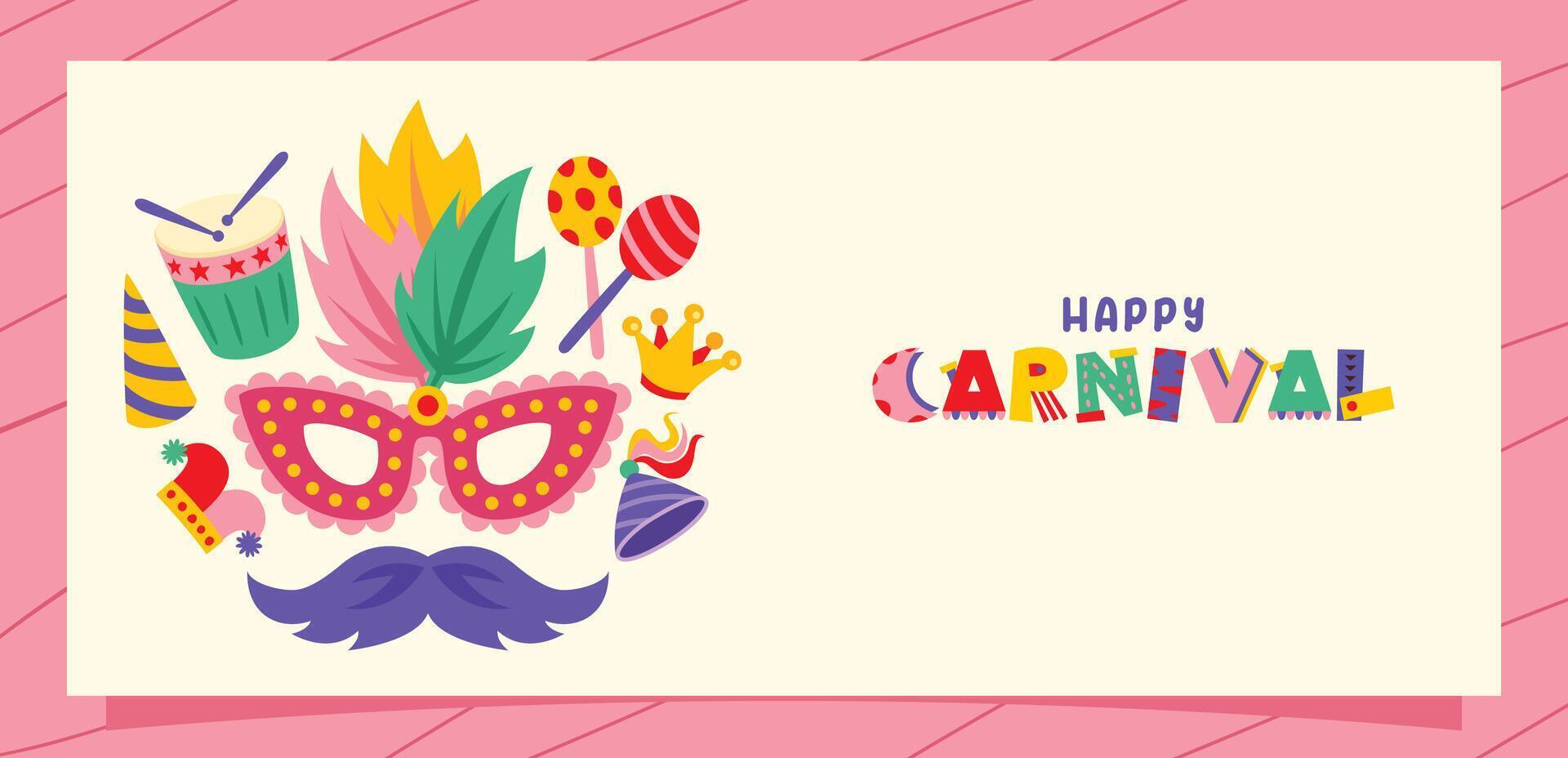 Carnival Drawing With Colorful Element vector