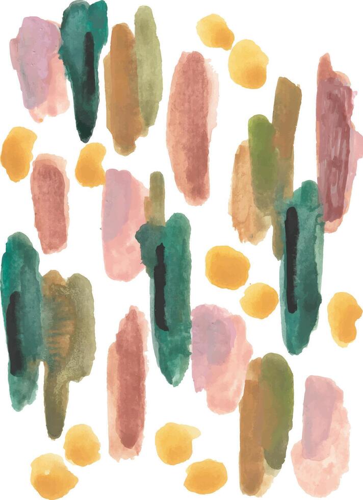 a watercolor painting of different shapes and colors vector