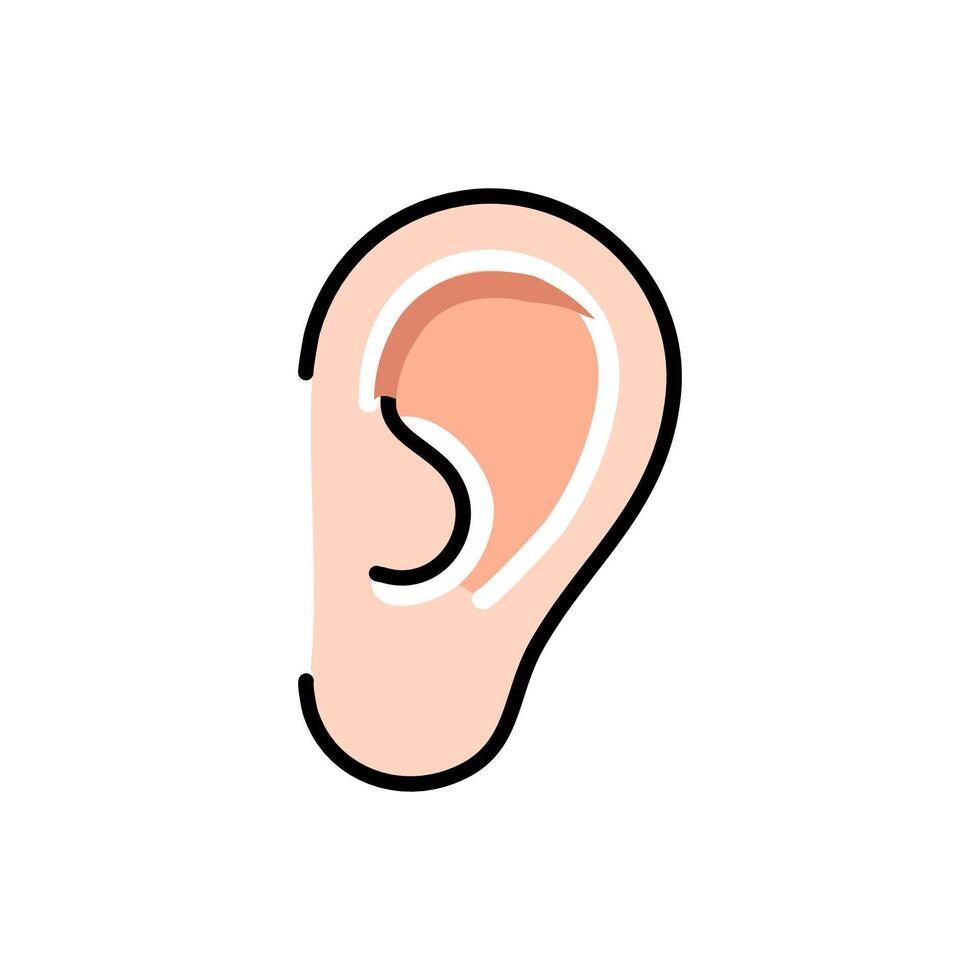 Ear icon. Human ear anatomy. illustration in flat style. vector