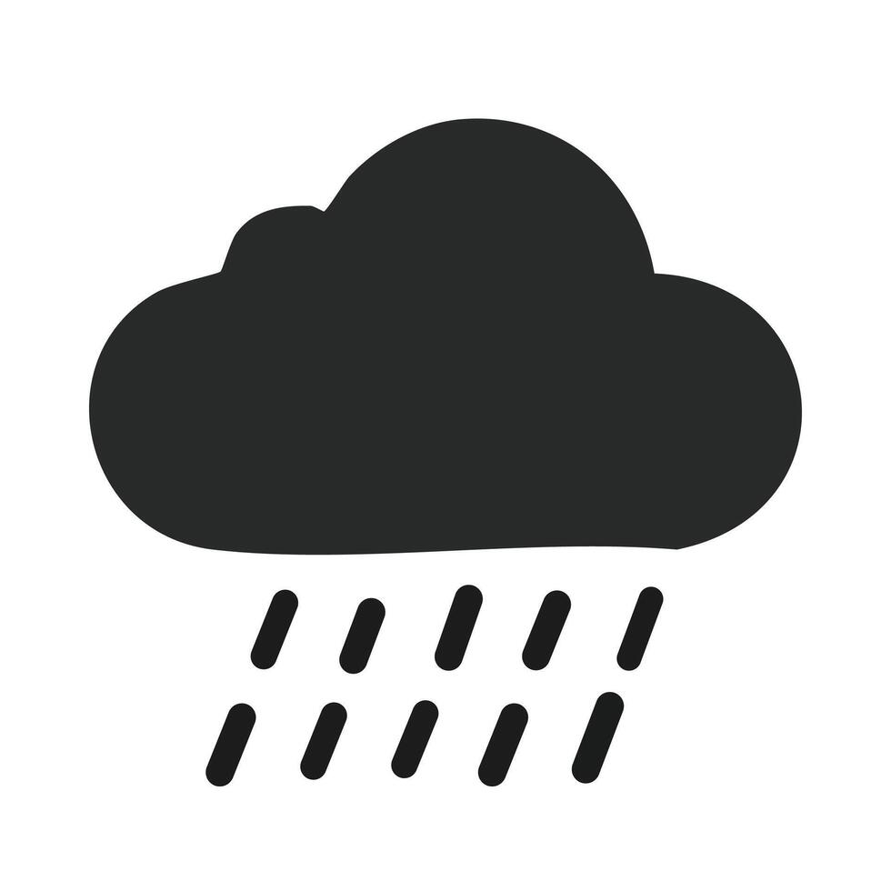 cloud with rain flat style icon design, Weather forecast and meteorology theme illustration vector