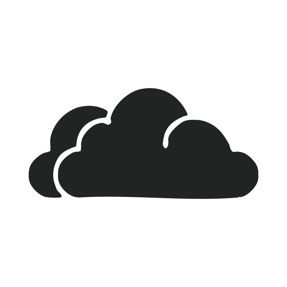 clouds silhouette style icon design, Weather forecast and meteorology illustration vector