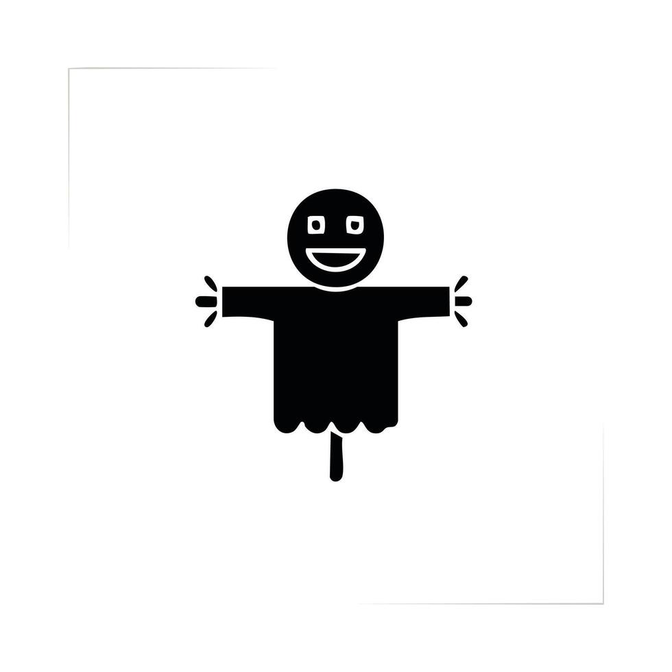 Funny smiling ghost. Black icon on white background. illustration. vector
