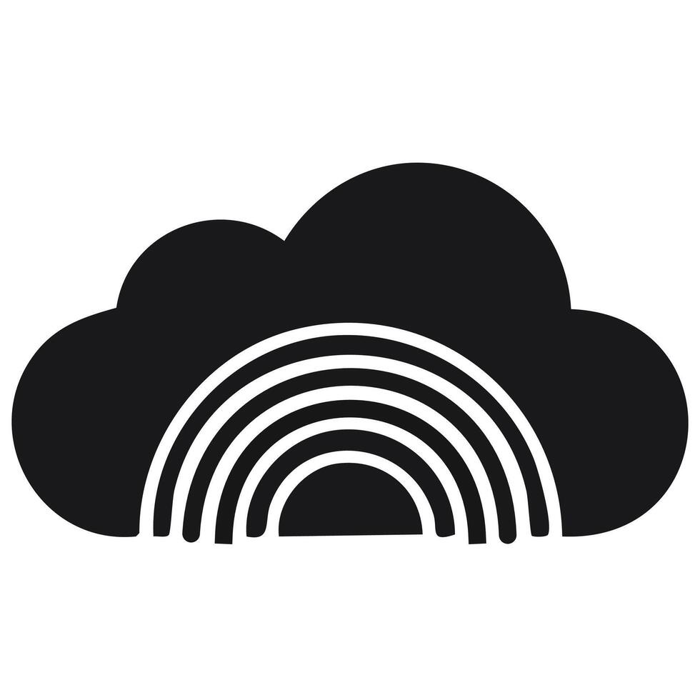 Rainbow icon in flat style. Cloud illustration on white isolated background. Weather cloud business. vector