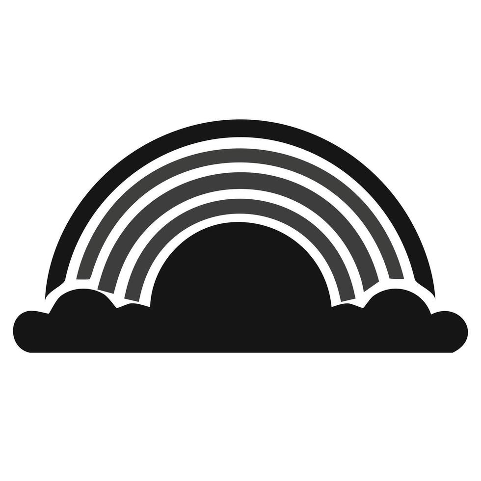 Rainbow icon. Simple illustration of cloud with rainbow for web design isolated on white background vector