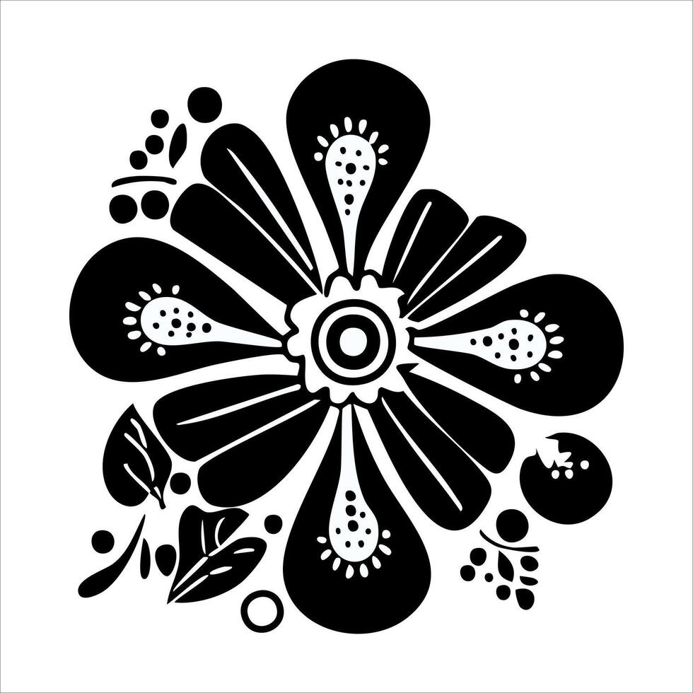 abstract flower on a white background, illustration. vector
