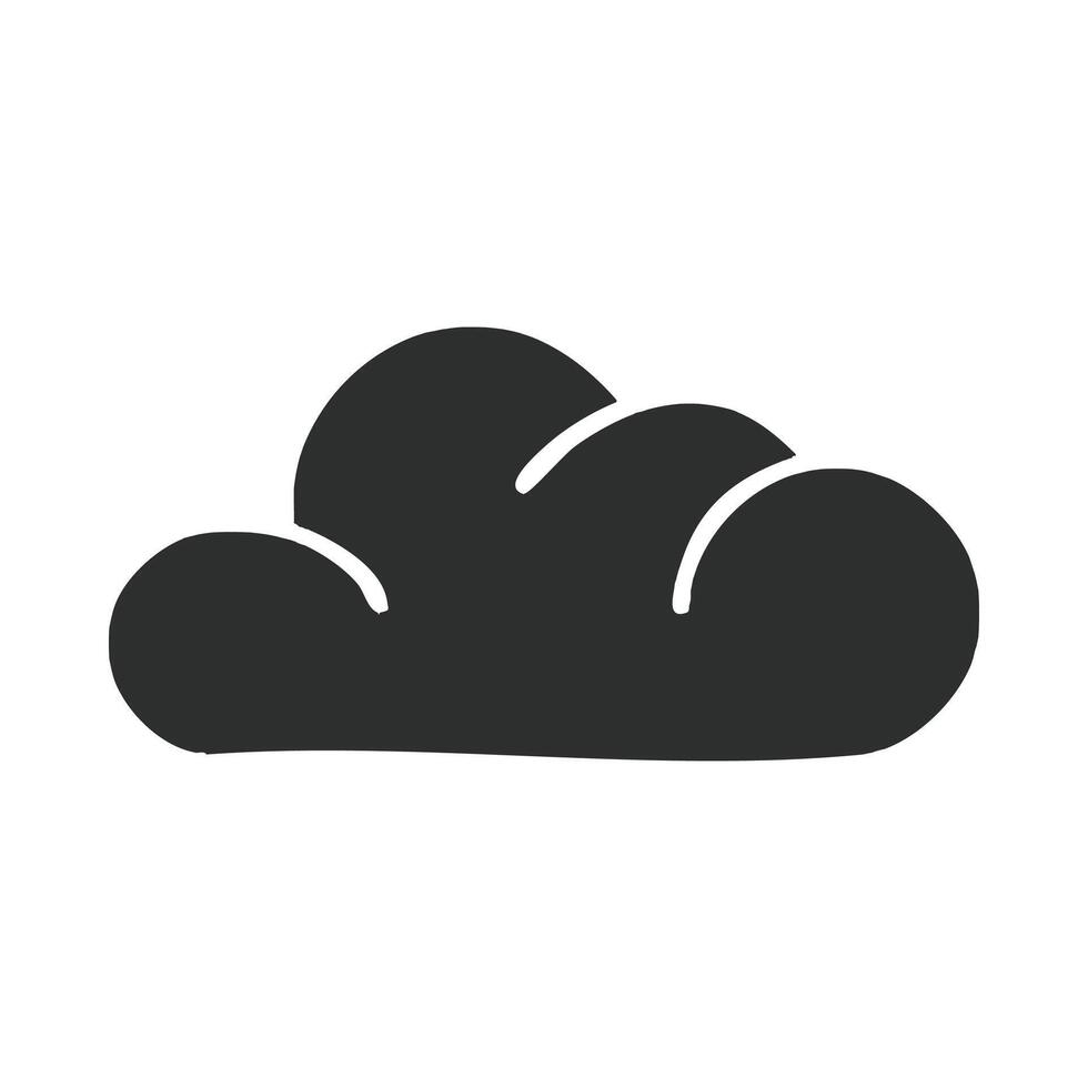 clouds silhouette style icon design, Weather forecast and meteorology theme vector