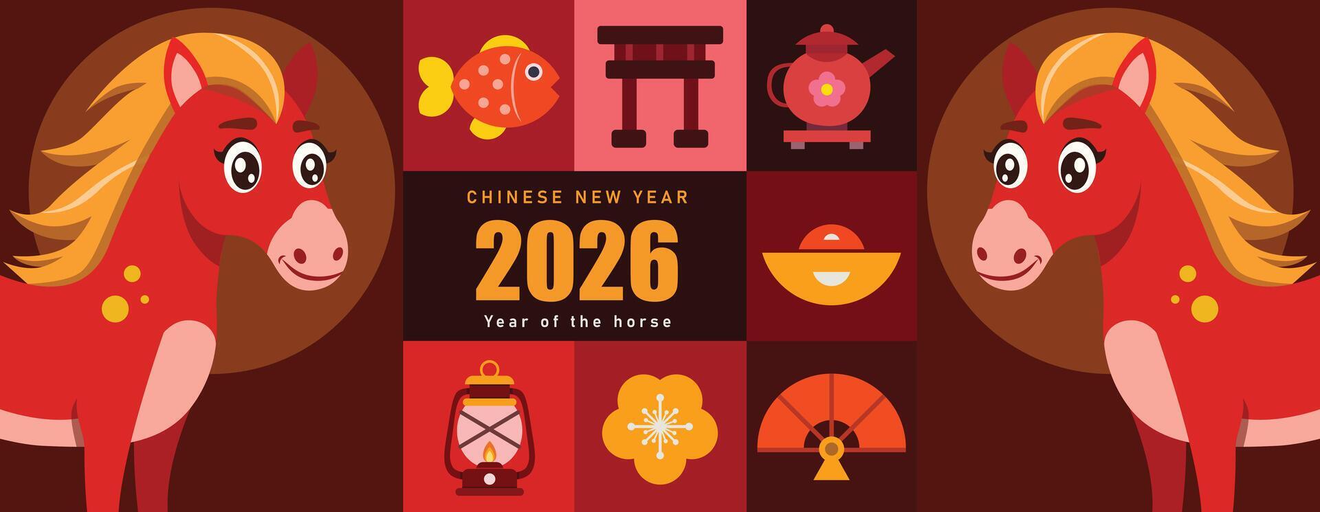 Red Horse is a symbol of the 2026 Chinese New Year. year of horse 2026