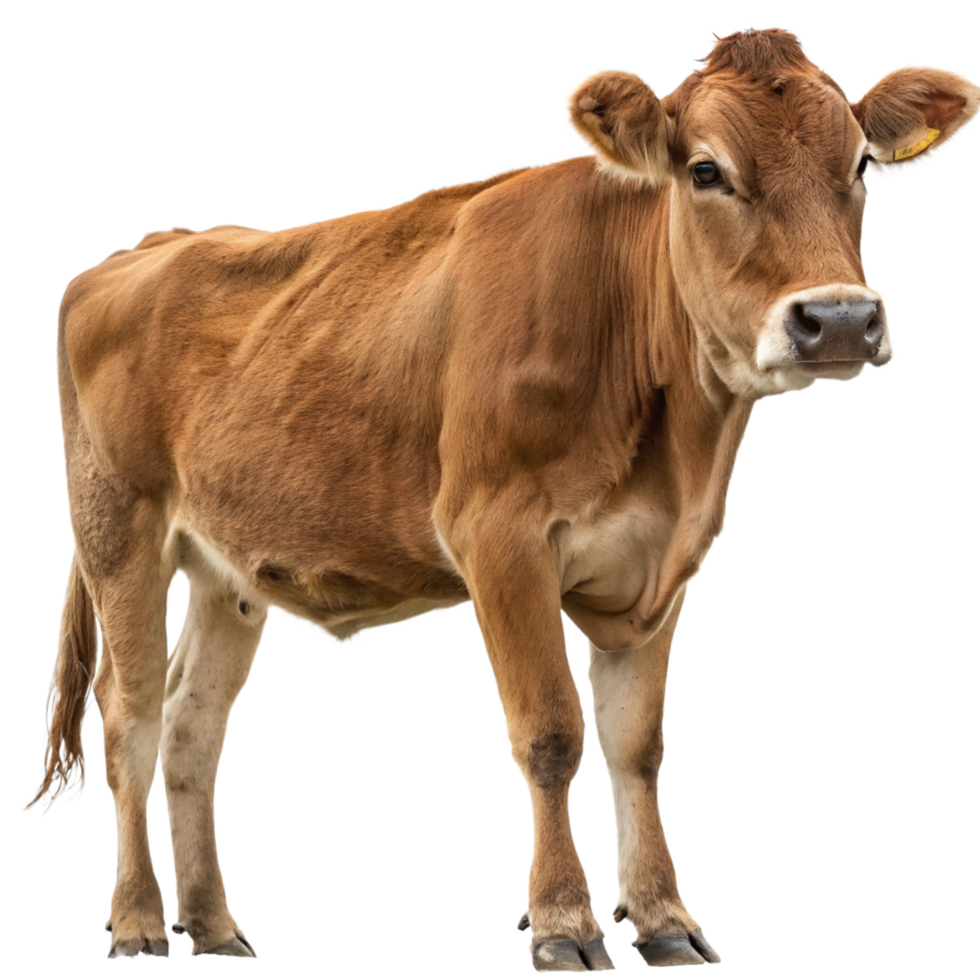 Brown cow animal photography studio environment front view conceptual image png