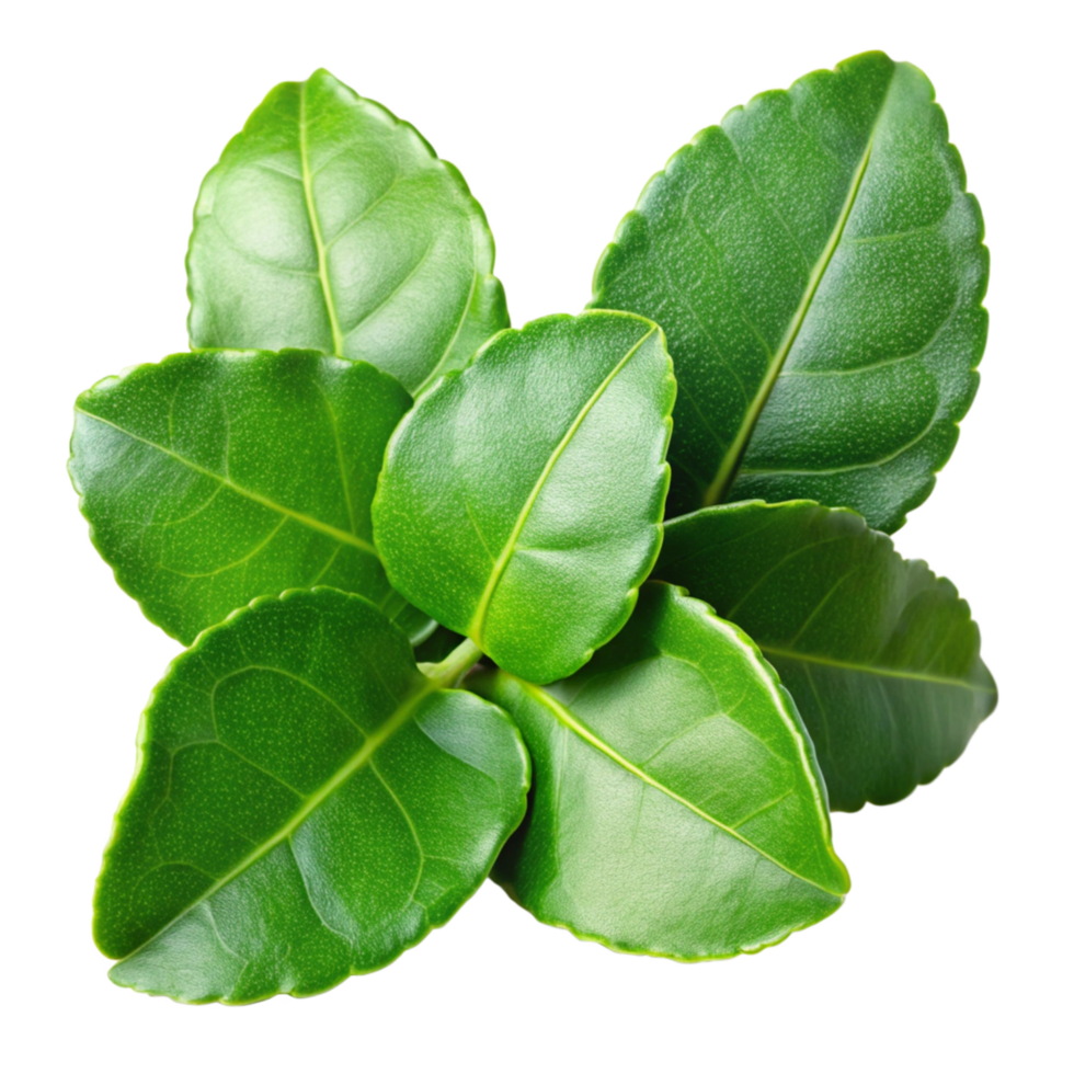 Kaffir lime leaves botanical photography natural environment close-up view png