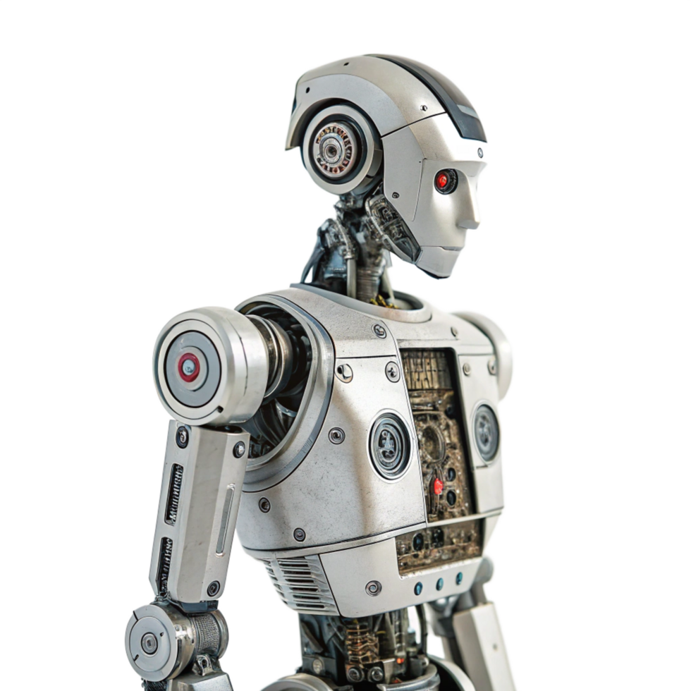Futuristic robot model high-resolution image studio environment professional photography concept png