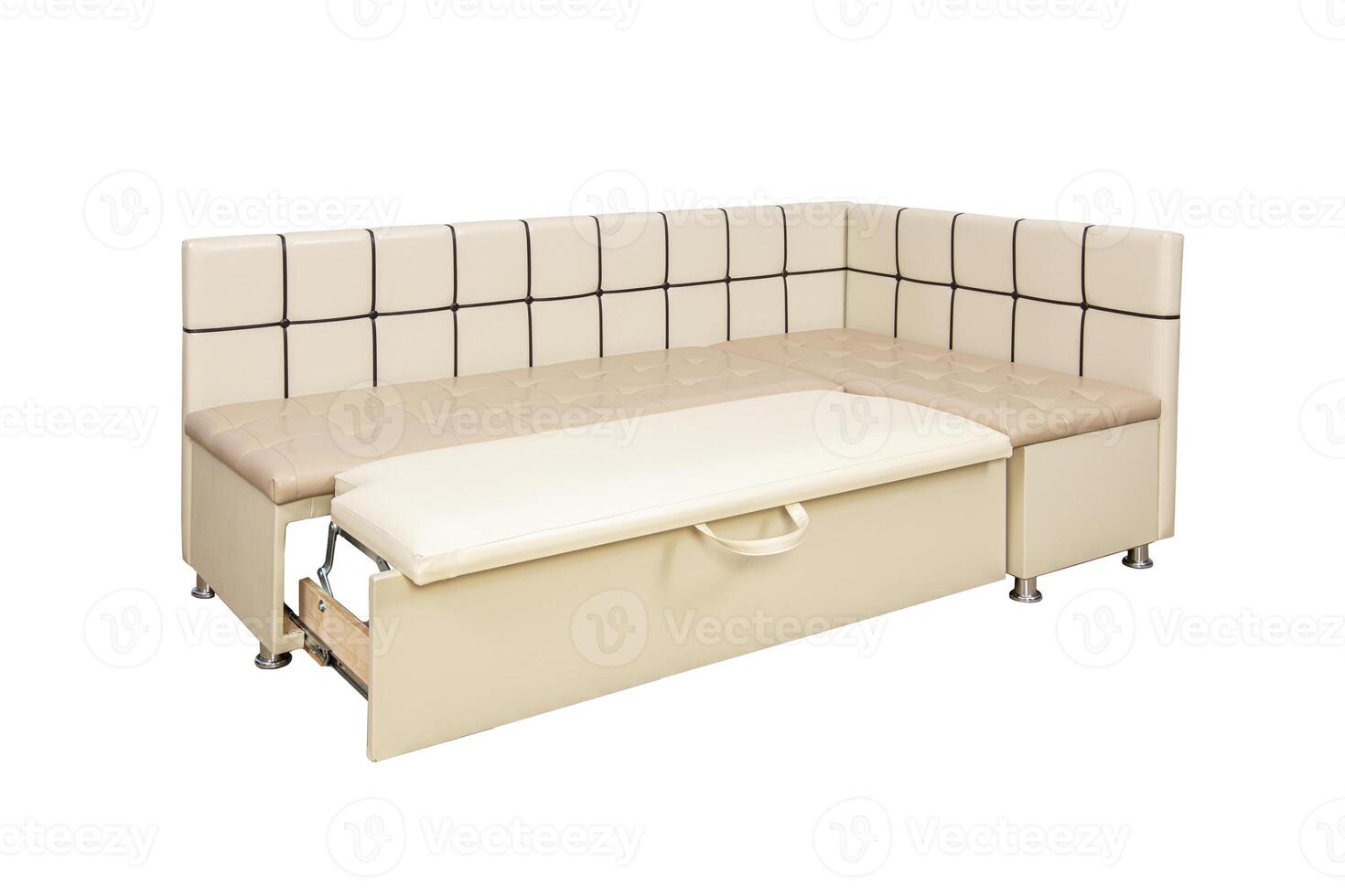 Kitchen sofa unfolded isolated on a white background. photo