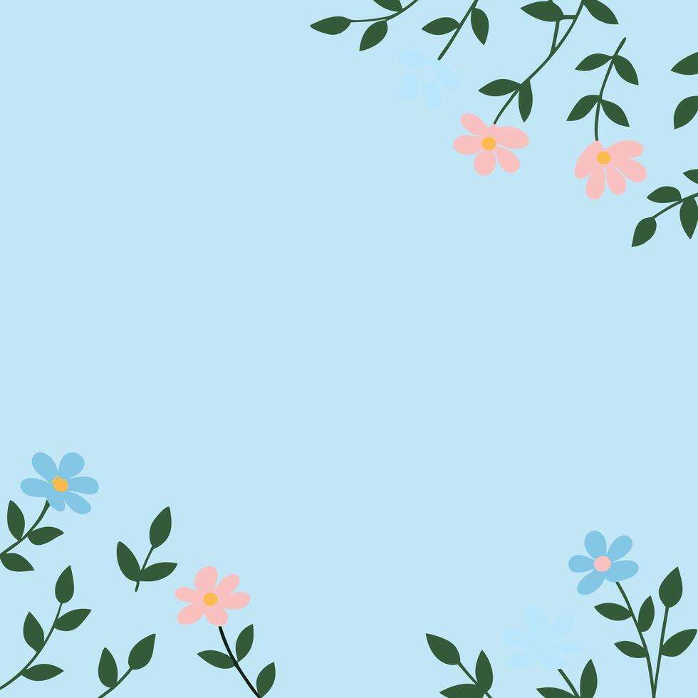 Hand-Drawn Floral Pattern with Pastel Purple Flowers and Elegant Design vector