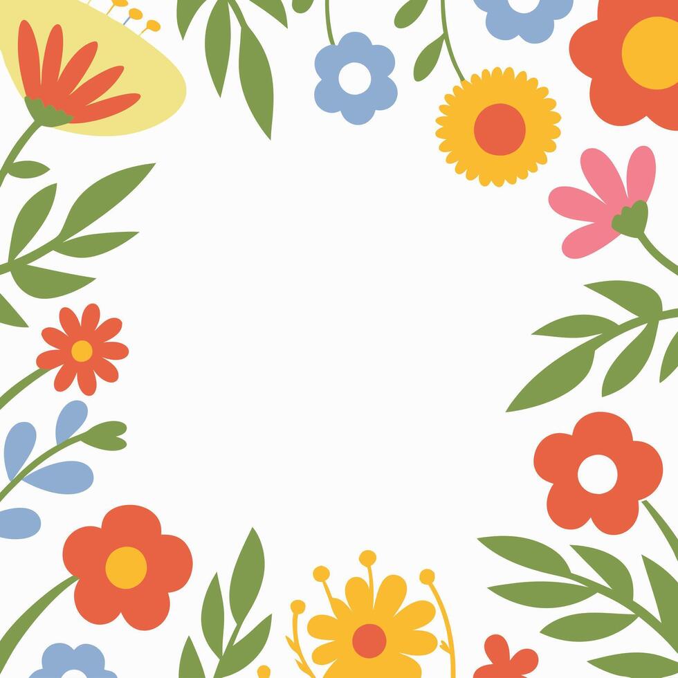 Stylized Minimalist Floral Pattern with a Fresh White Background vector