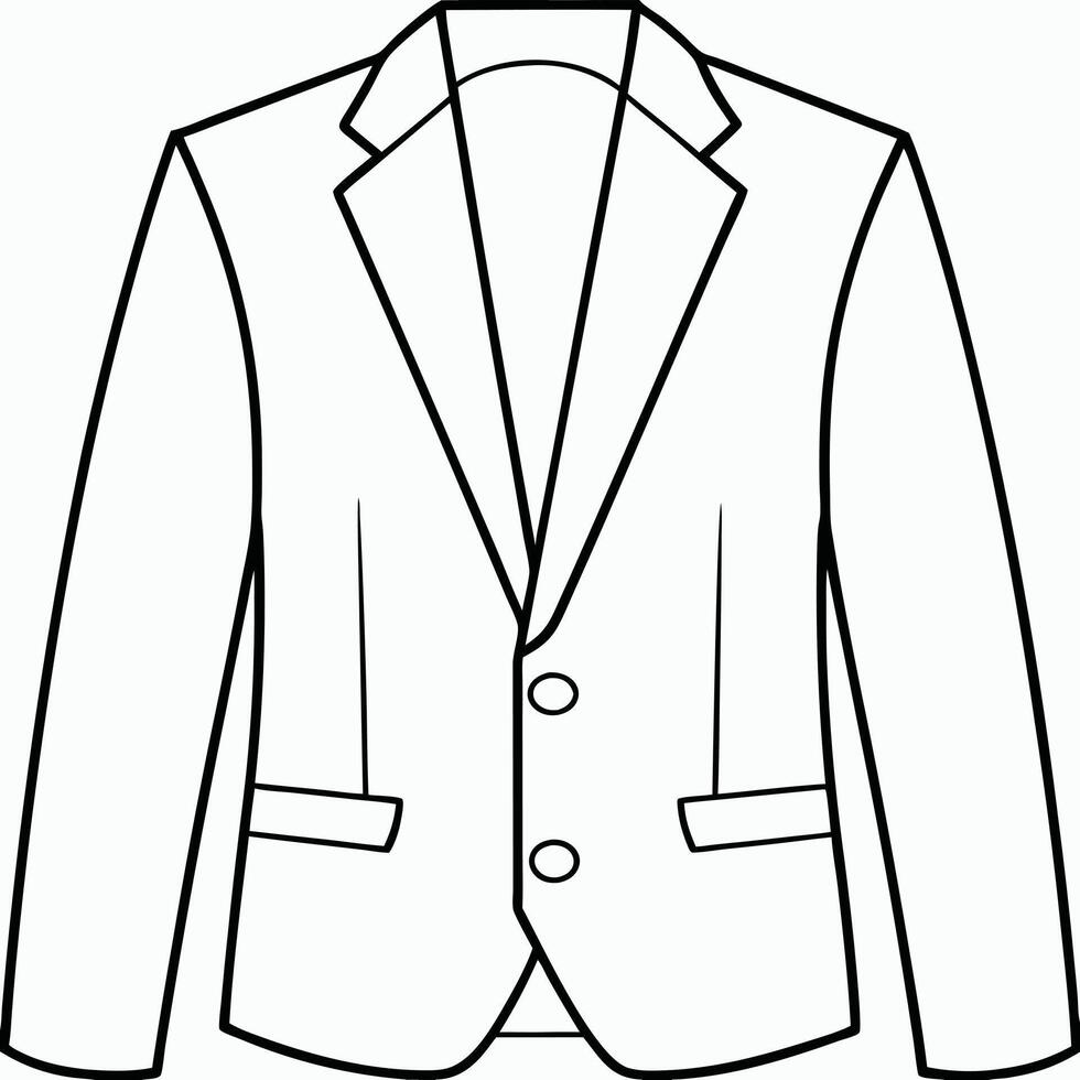 Modern Minimalist Line Drawing of a Suit Jacket in Black and White vector