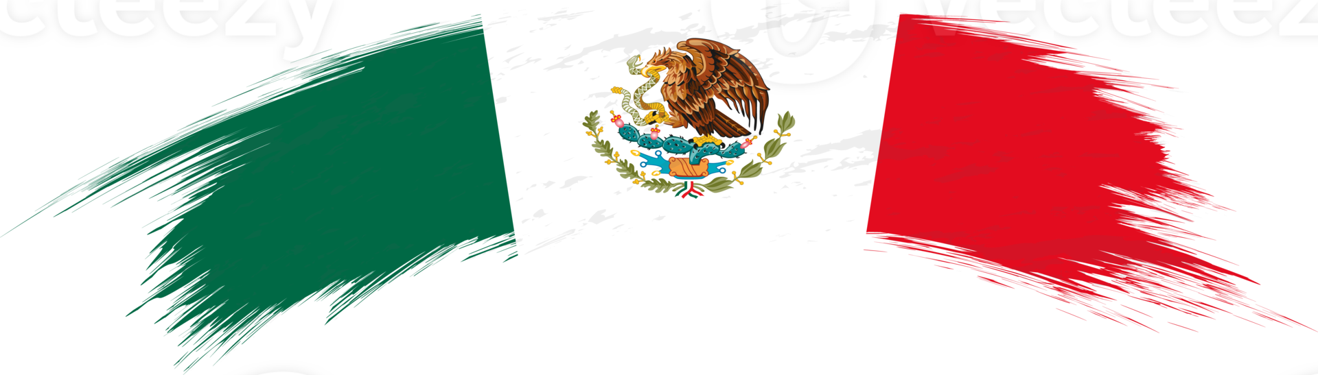 Flag of Mexico in rounded brush stroke. png