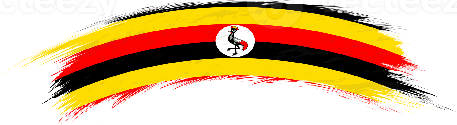 Flag of Uganda in rounded brush stroke. png