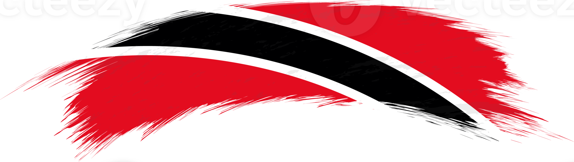 Flag of Trinidad and Tobago in rounded brush stroke. png