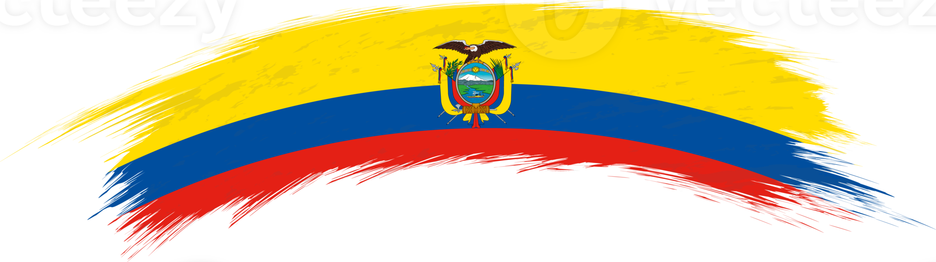 Flag of Ecuador in rounded brush stroke. png