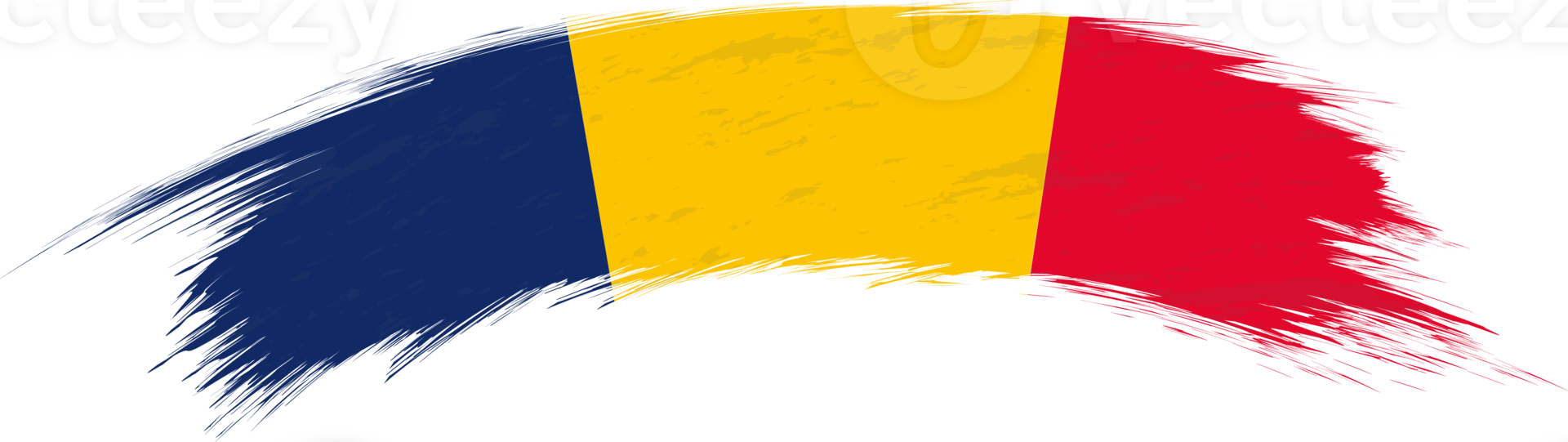 Flag of Chad in rounded brush stroke. png