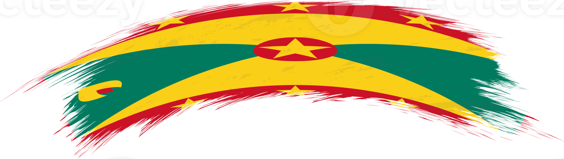 Flag of Grenada in rounded brush stroke. png