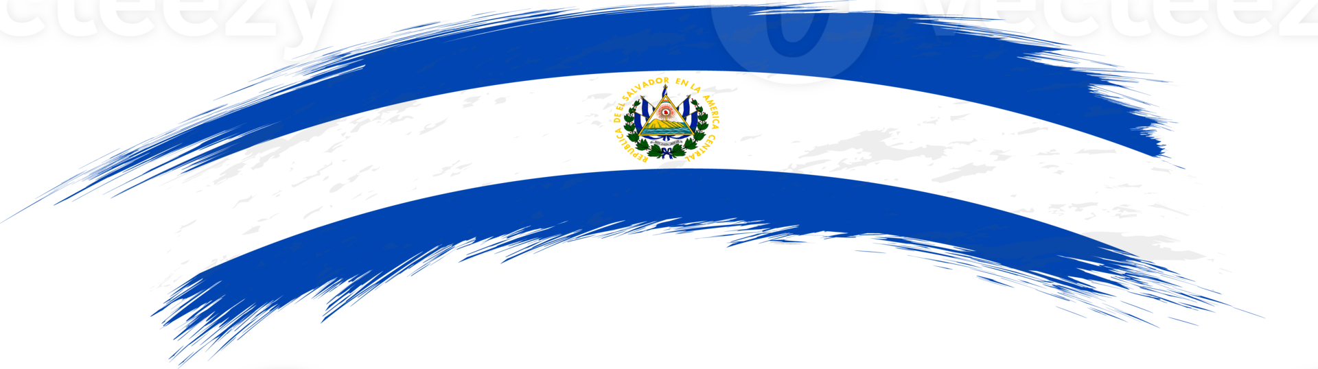 Flag of El Salvador in rounded brush stroke. png