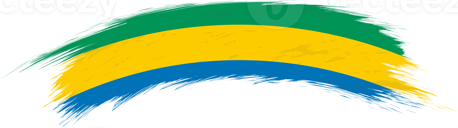 Flag of Gabon in rounded brush stroke. png