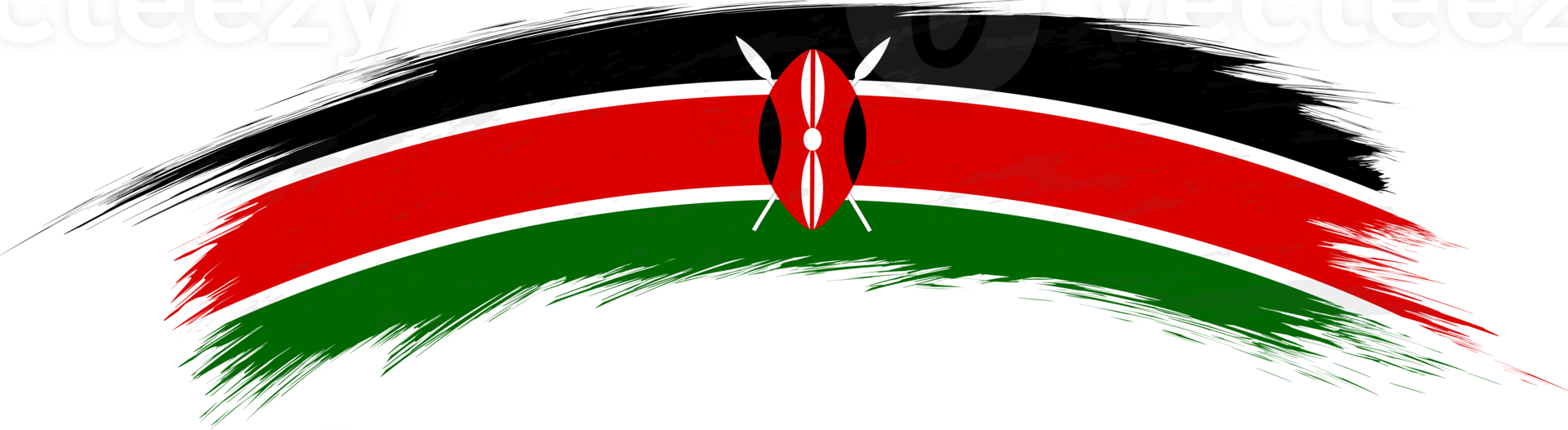 Flag of Kenya in rounded brush stroke. png