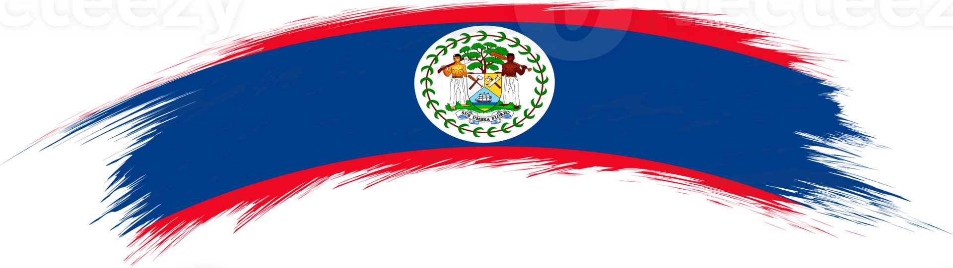 Flag of Belize in rounded brush stroke. png