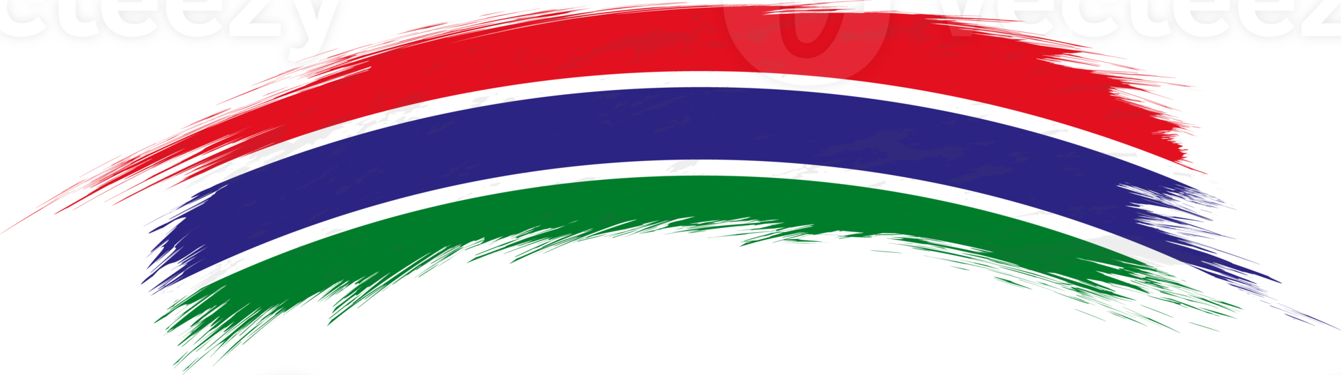 Flag of Gambia in rounded brush stroke. png