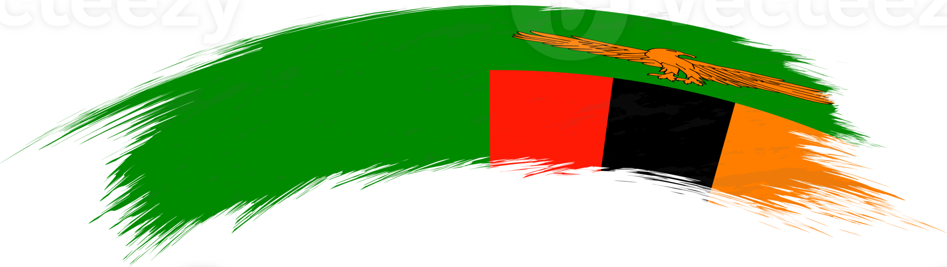 Flag of Zambia in rounded brush stroke. png