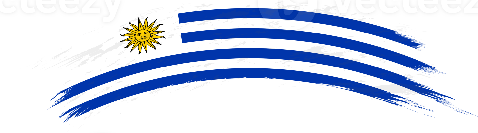 Flag of Uruguay in rounded brush stroke. png