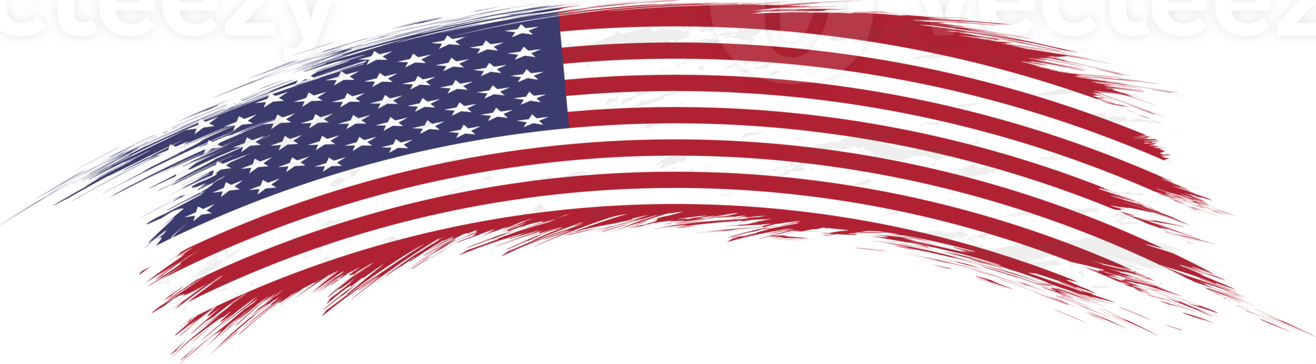 Flag of USA in rounded brush stroke. png
