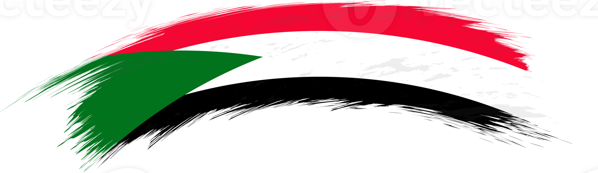 Flag of Sudan in rounded brush stroke. png