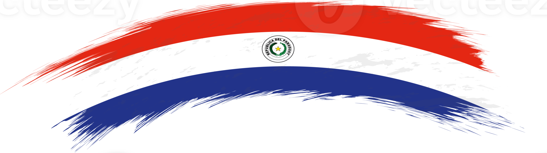 Flag of Paraguay in rounded brush stroke. png