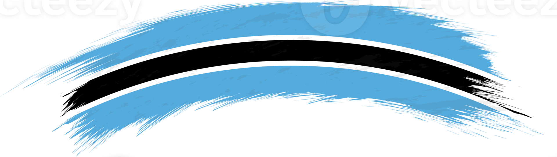 Flag of Botswana in rounded brush stroke. png
