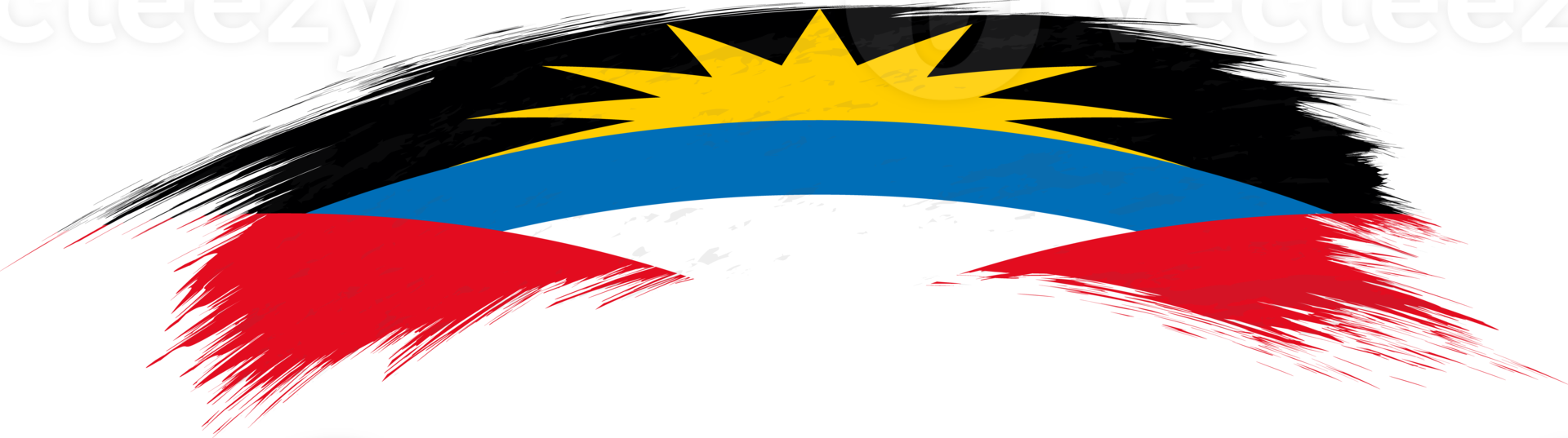 Flag of Antigua and Barbuda in rounded brush stroke. png