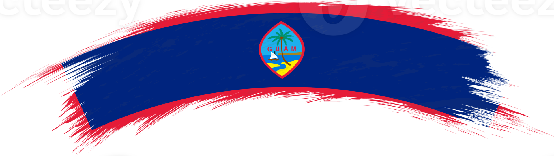 Flag of Guam in rounded brush stroke. png