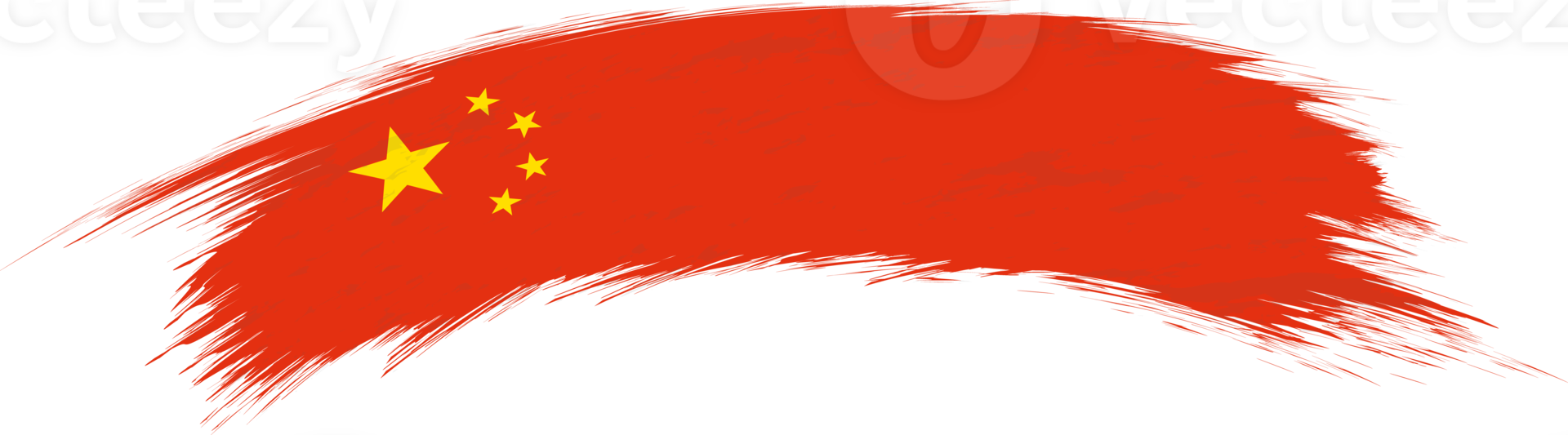 Flag of China in rounded brush stroke. png