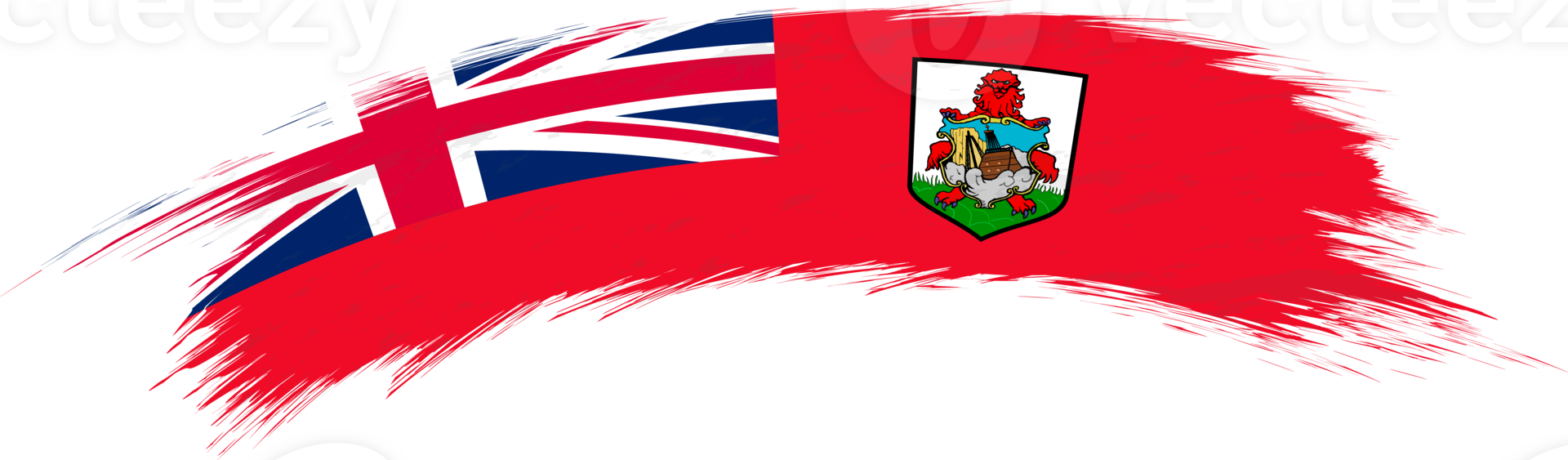Flag of Bermuda in rounded brush stroke. png