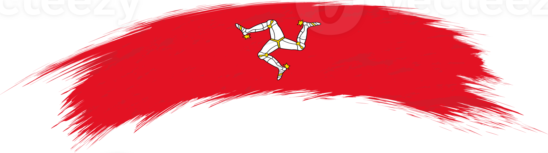 Flag of Isle of Man in rounded brush stroke. png
