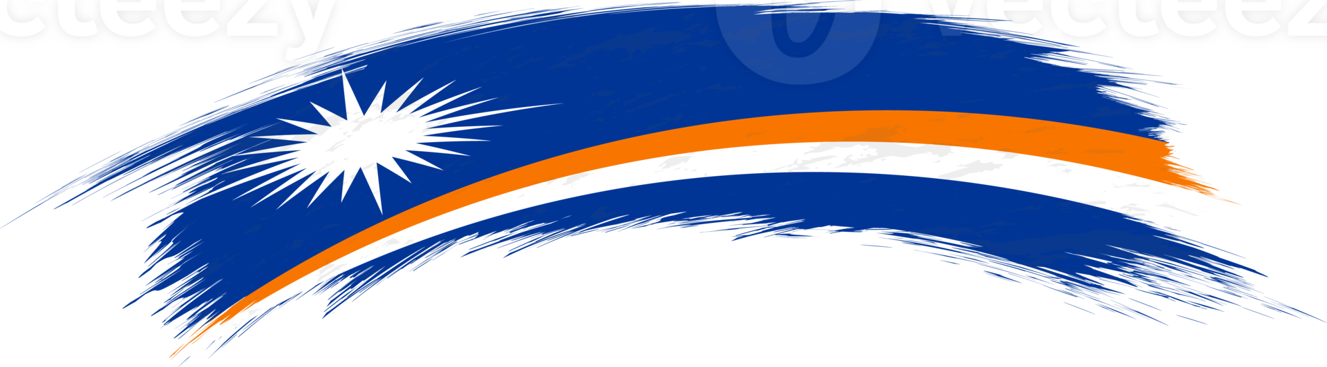 Flag of Marshall Islands in rounded brush stroke. png