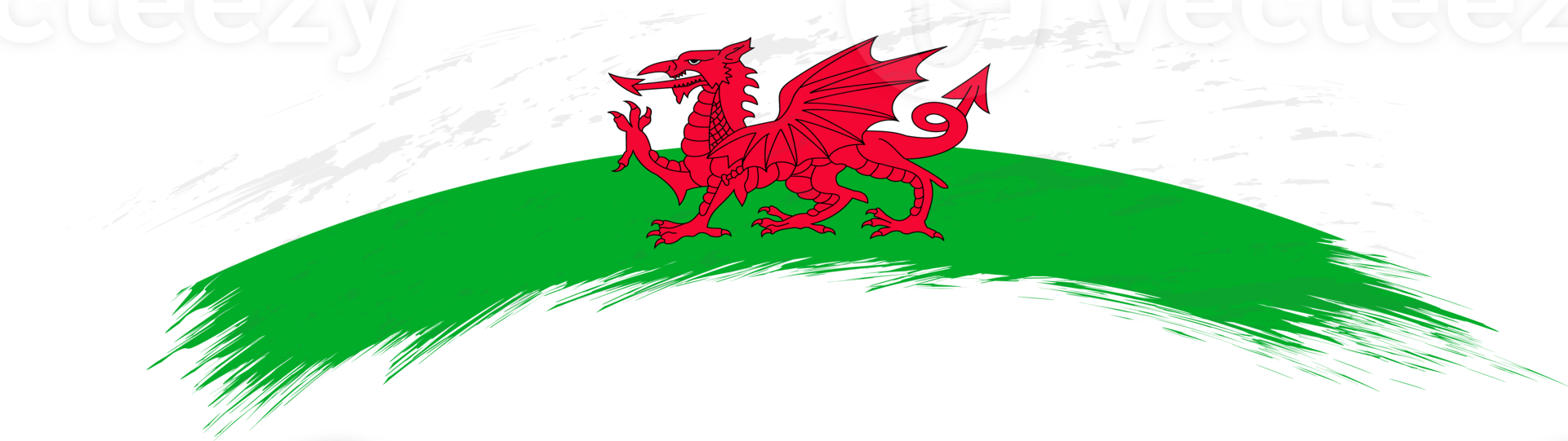 Flag of Wales in rounded brush stroke. png