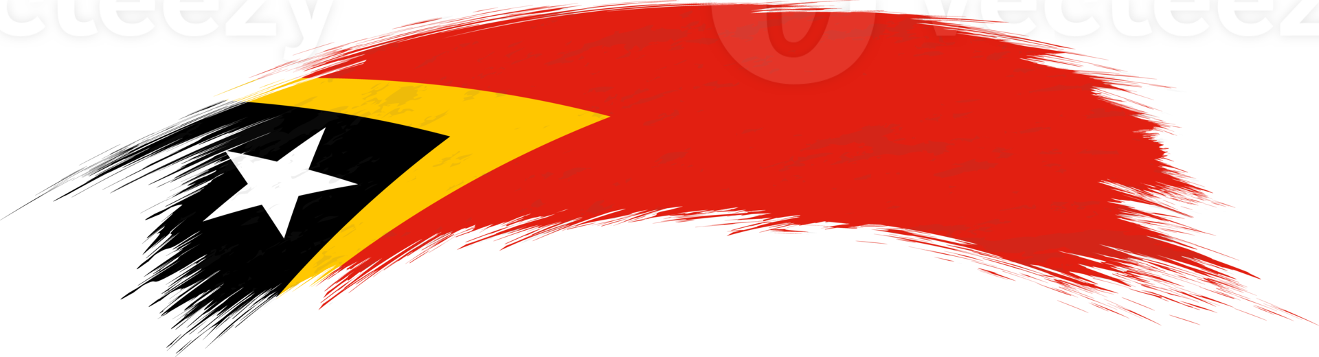 Flag of East Timor in rounded brush stroke. png