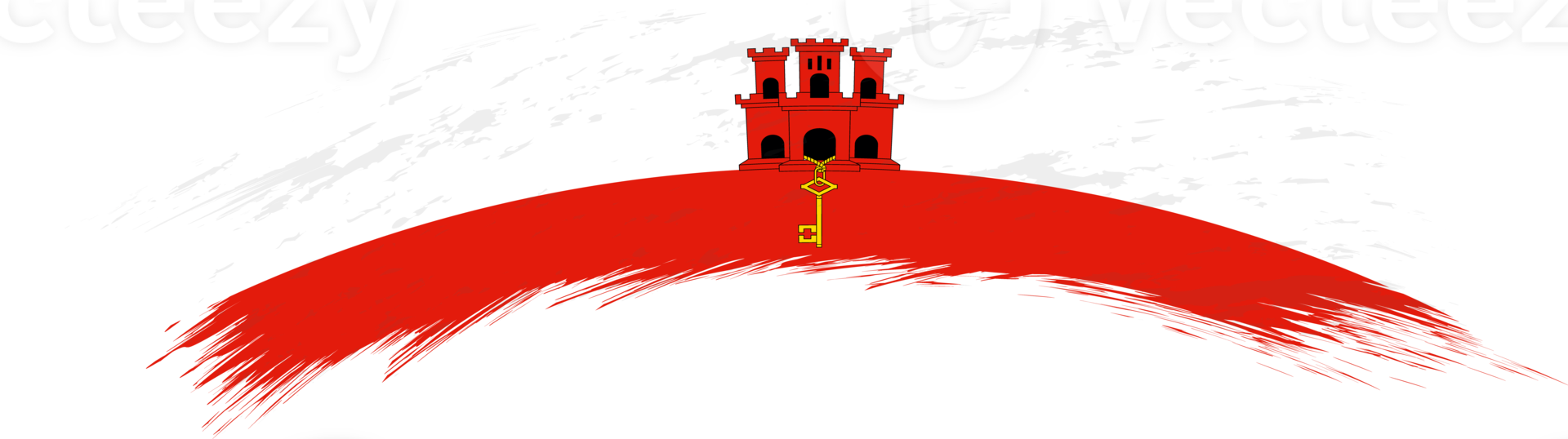 Flag of Gibraltar in rounded brush stroke. png