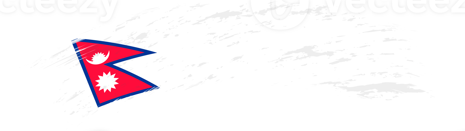 Flag of Nepal in rounded brush stroke. png