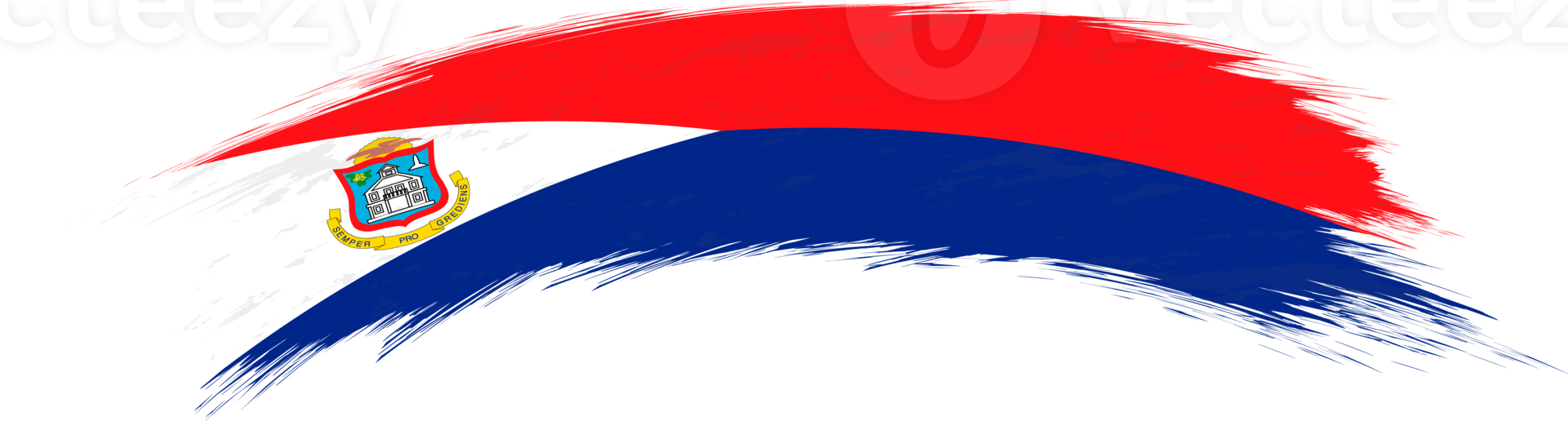 Flag of Sint Maarten in rounded brush stroke. png