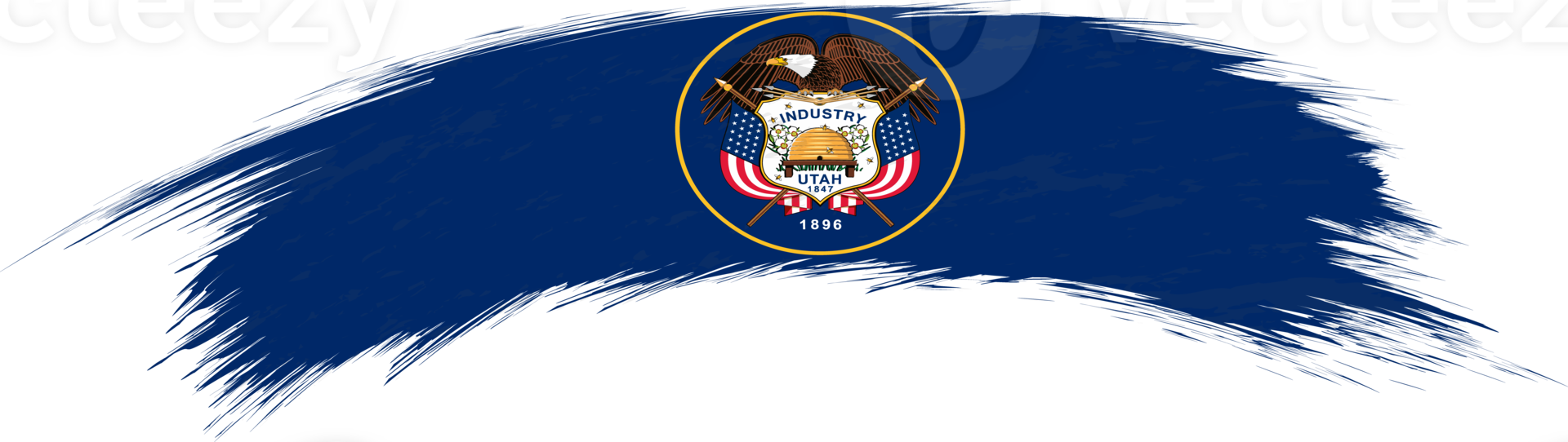 Flag of Utah in rounded brush stroke. png